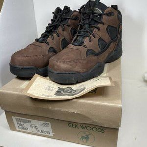 New Elk Woods Summit Men's Size 10.5D Rugged Brown Leather Hiking Boots 79892